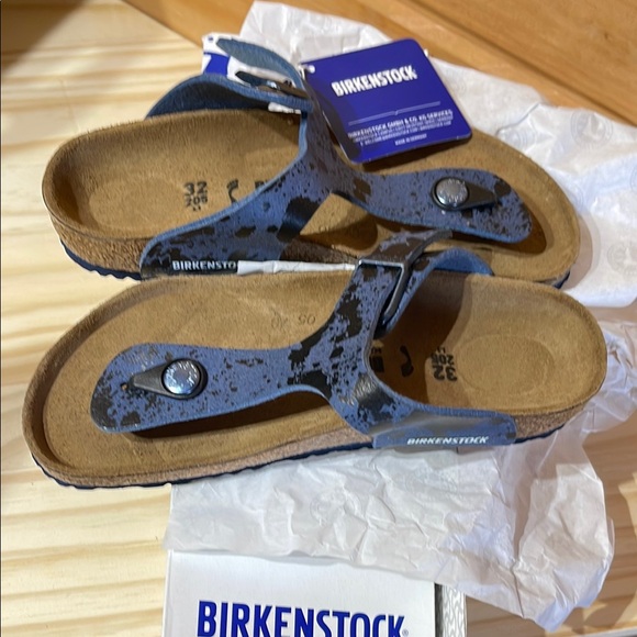 NWT Birkenstock Kids Gizeh Sandals - Blue EU 32 US Kids 1 - Picture 6 of 6